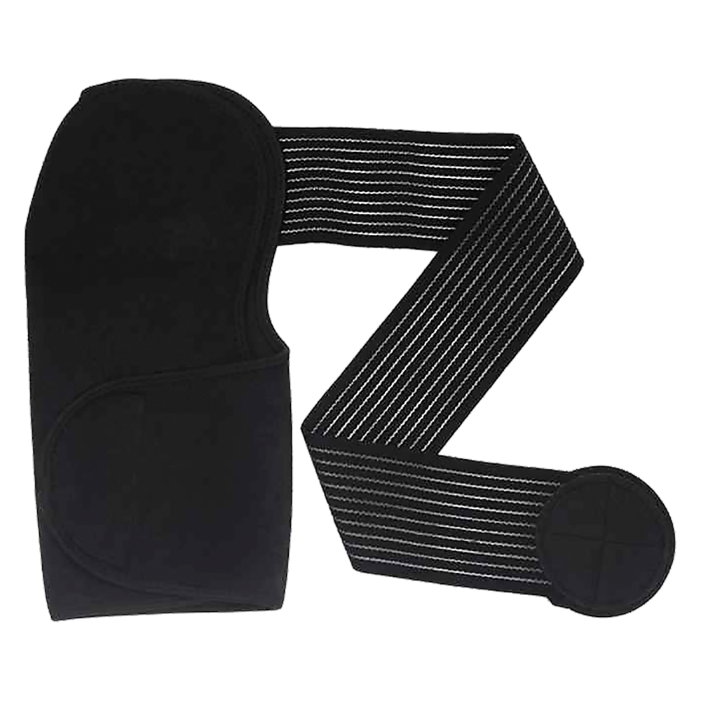 Black sweatband with textured surface and black headband on a white background