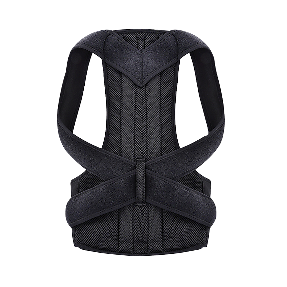 Black back brace on a white background