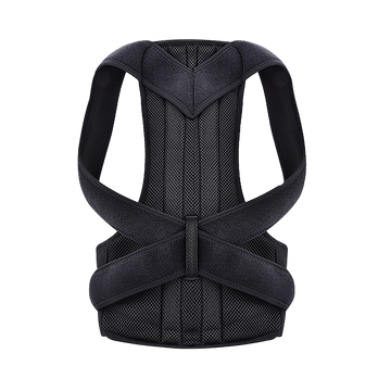 Black back brace on a white background