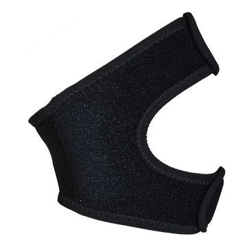 Black elbow pad on a white background