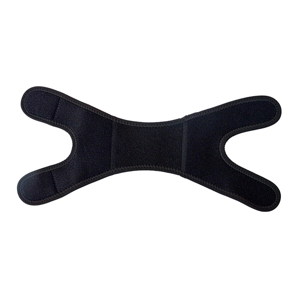 Black shoulder brace on a white background