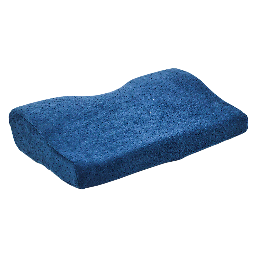 Blue foam pillow on a white background