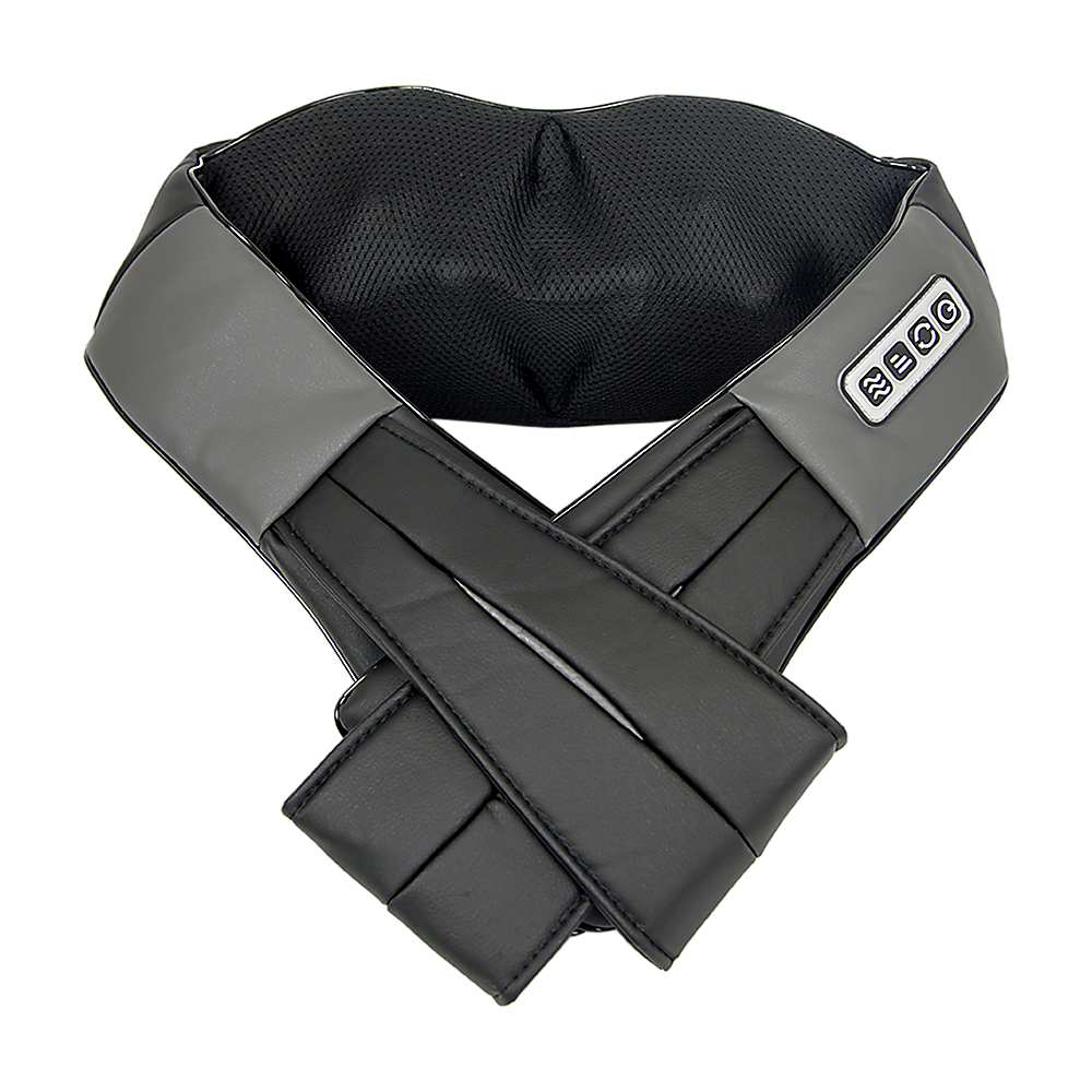 Black and gray neck massager on a white background