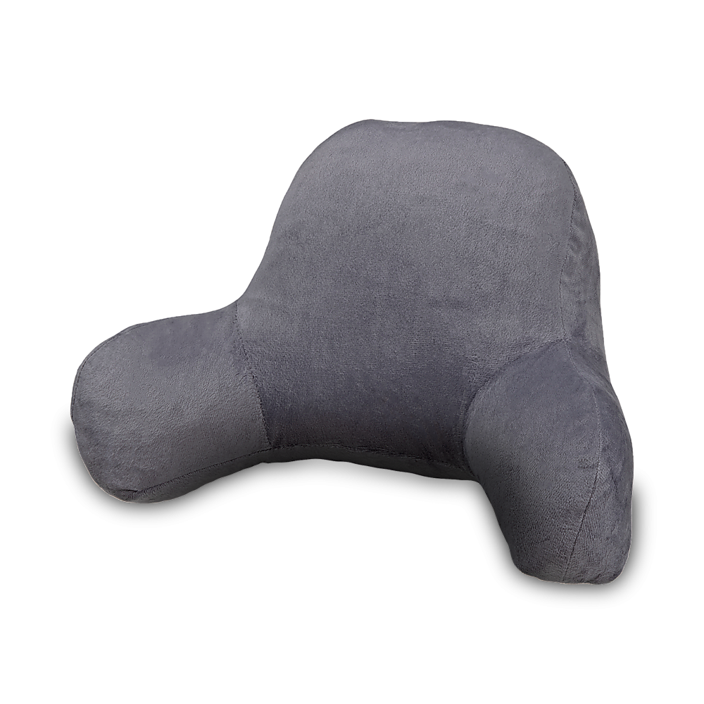 Gray backrest pillow on a white background