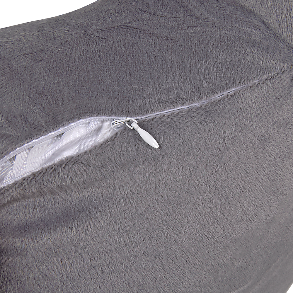 Gray fabric with a zipper detail