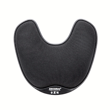 Black neck pillow with 'Nacomio' branding on a white background