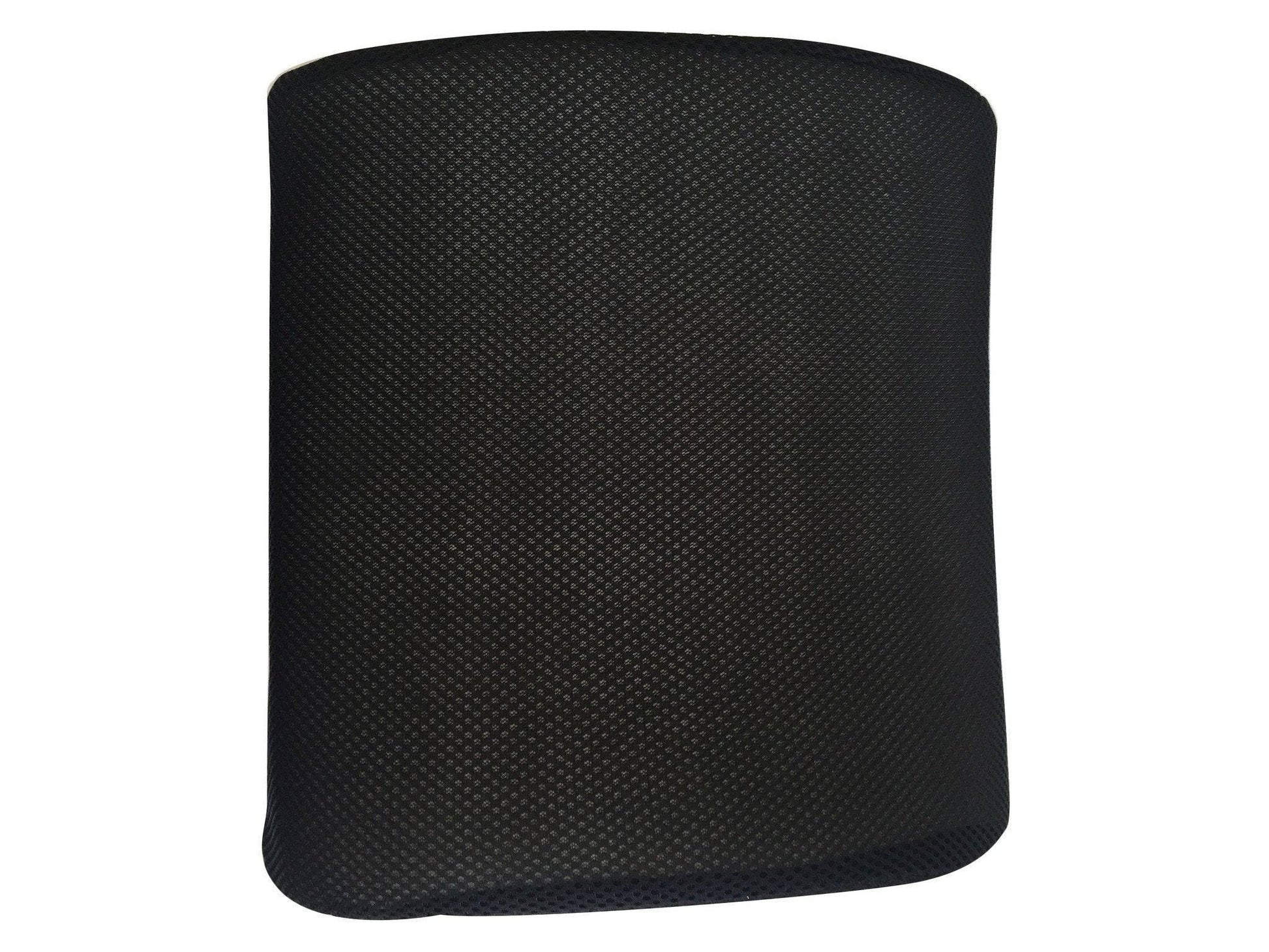 Black mesh cushion on a white background
