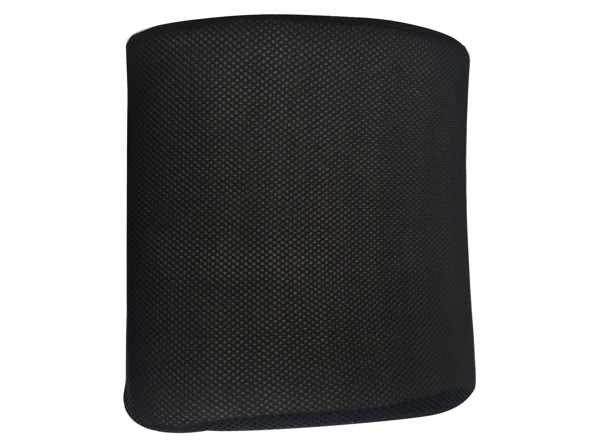 Black mesh cushion on a white background