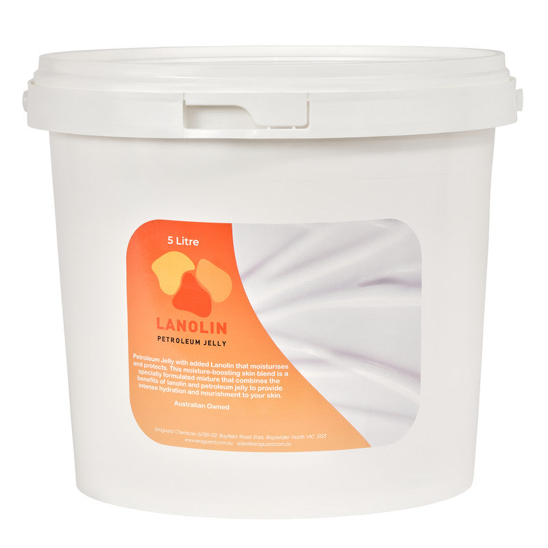 White bucket with an orange label on a white background