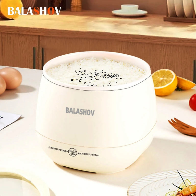 Balashov rice cooker with white rice on a kitchen counter