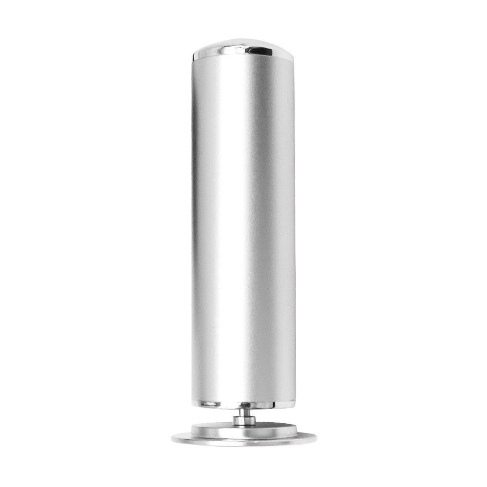 Cylindrical metallic object on a white background