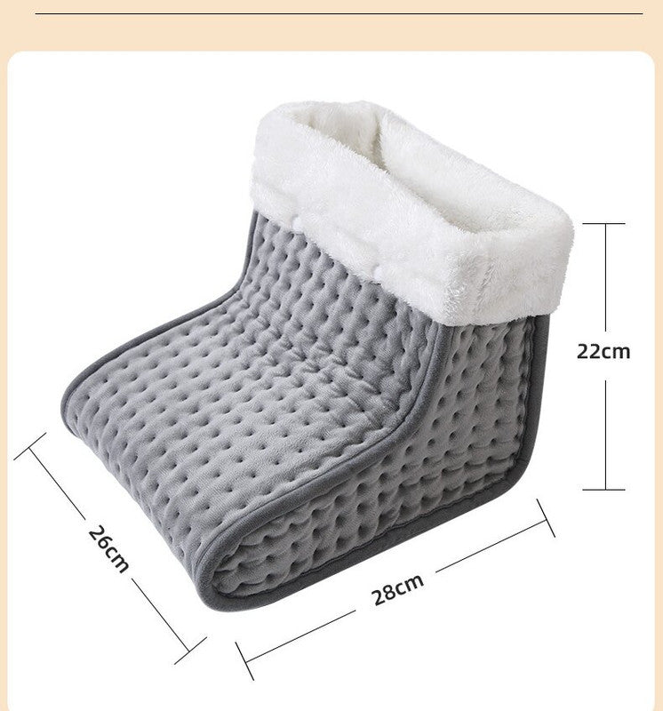 Gray pet bed with white rim and measurements on a beige background
