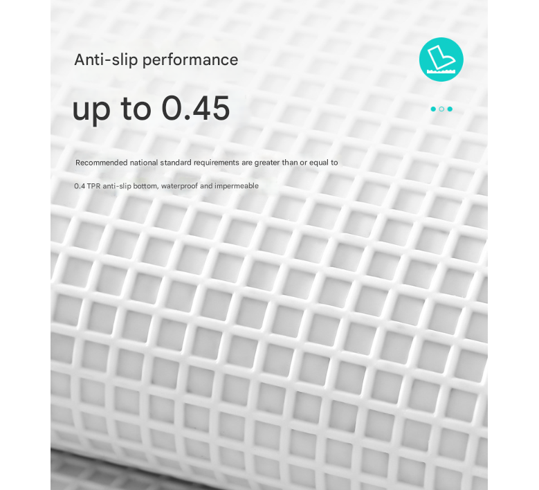 Textile with anti-slip performance feature and grid pattern