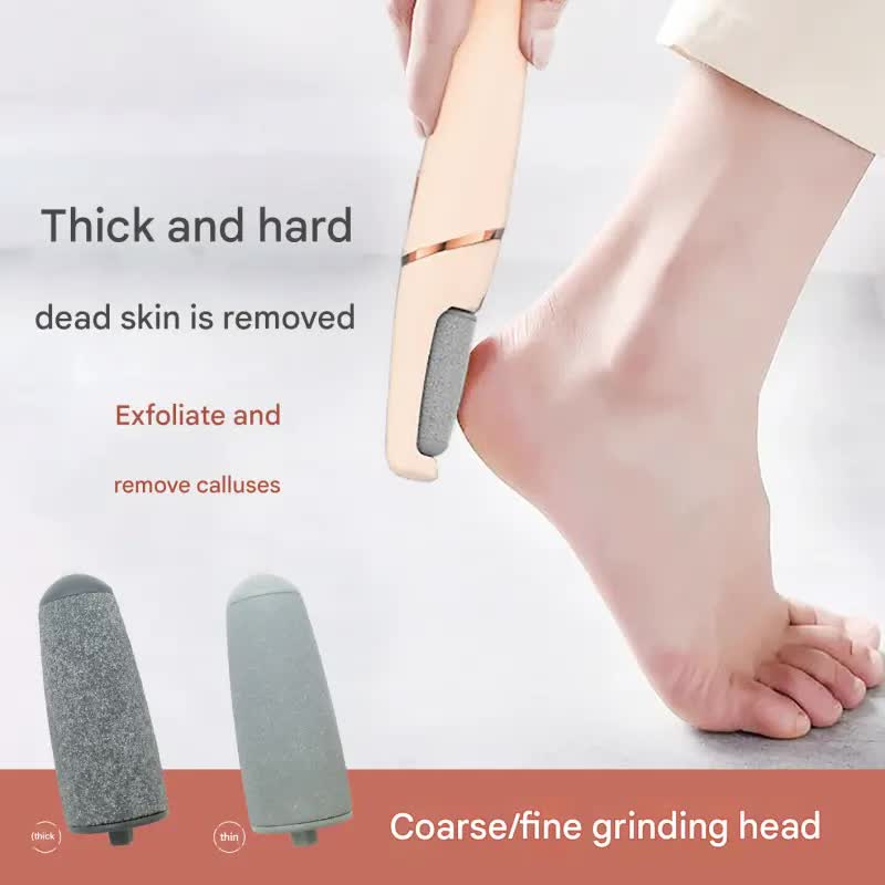 Foot exfoliation tool with text on a white background
