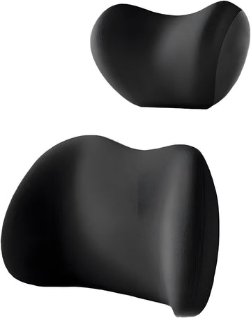 Two black ergonomic shoulder pads on a white background