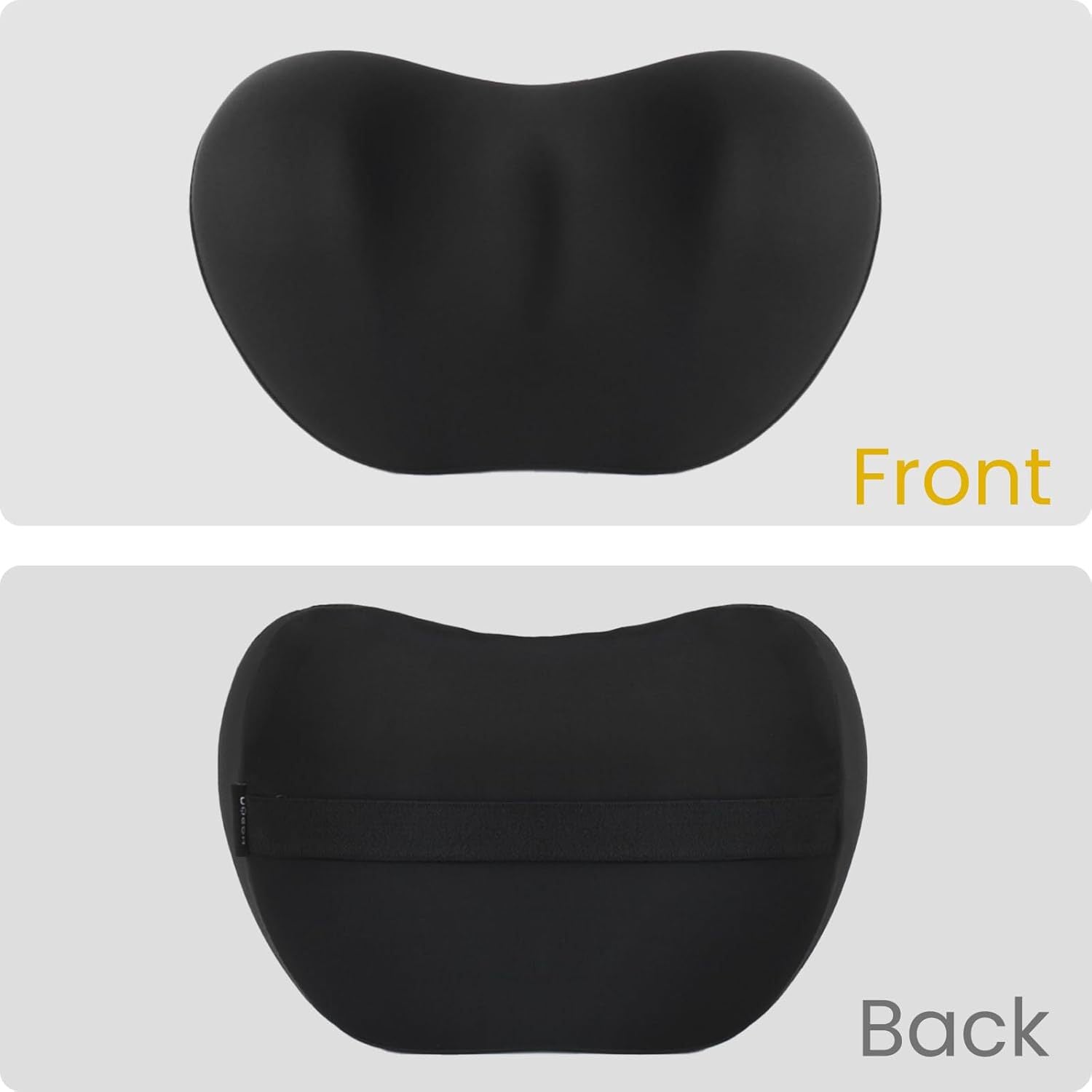 Black silicone gel pad shown from front and back on a white background