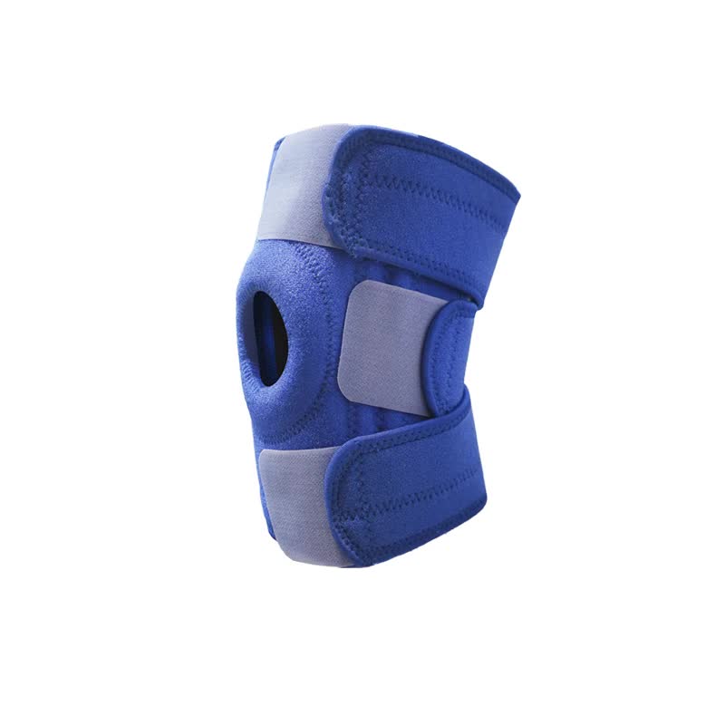Blue knee brace on a white background