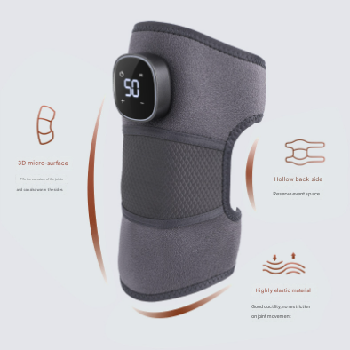 Gray knee brace with digital display on a light gray background