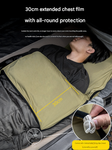 Person using a 30cm extended chest film with all-round protection feature.