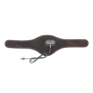 Black heating pad with USB cable on a white background