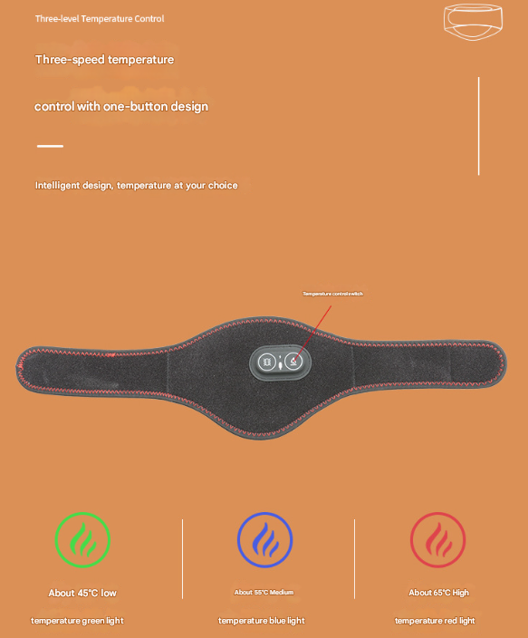 Temperature control device with one-button design on an orange background
