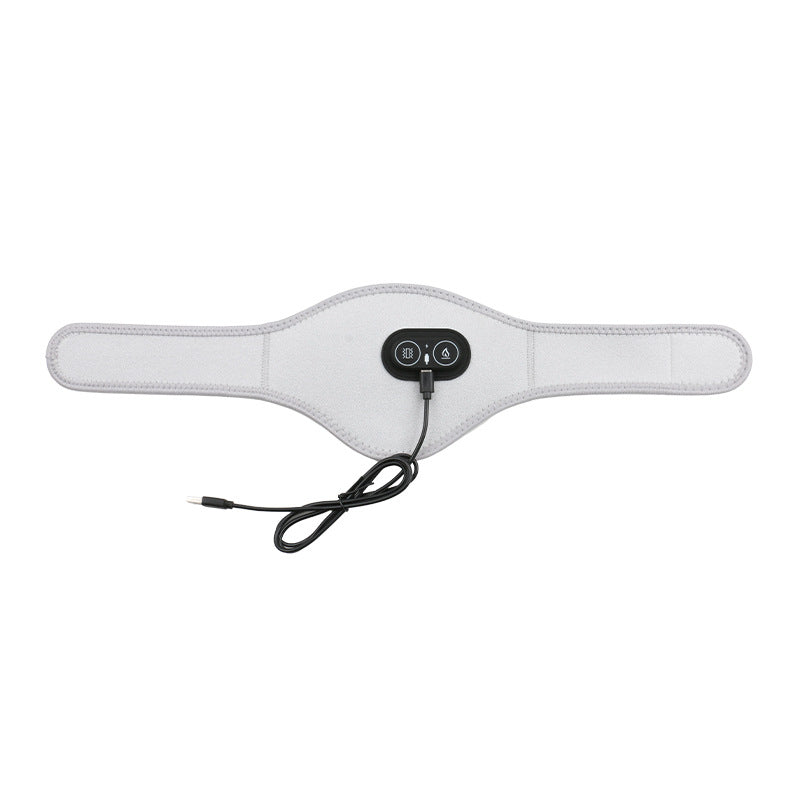 White electronic belt with black components on a white background