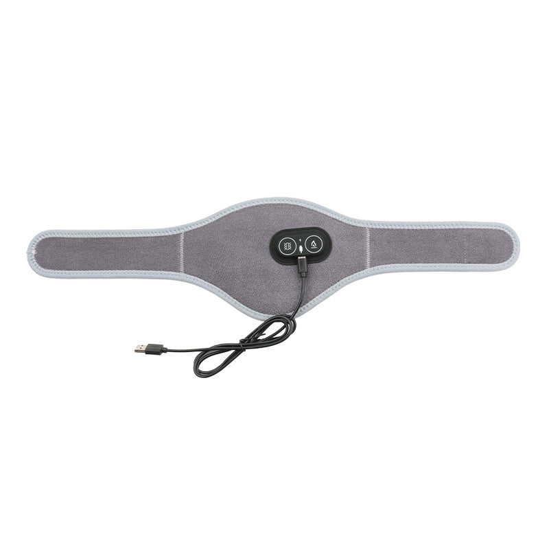 Gray heating pad with USB cable on a white background