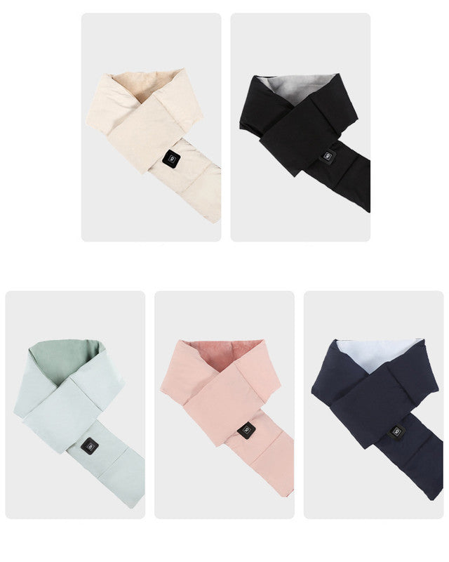 Collection of folded scarves in various colors on a white background