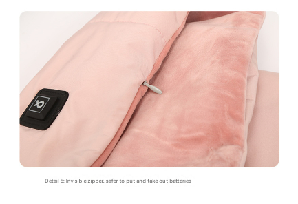 Invisible zipper on a product with a close-up of the zipper mechanism.