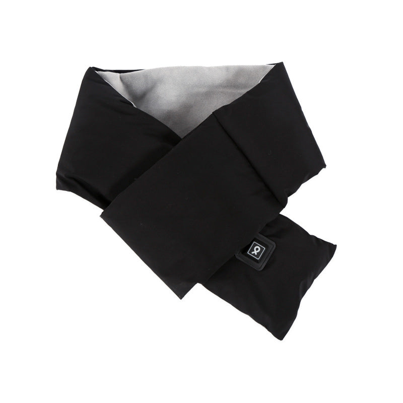 Black neck pillow with gray interior on a white background