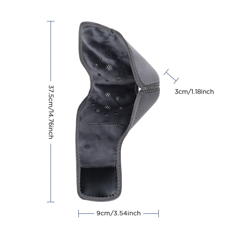 Gray shoe liner with measurements on a white background