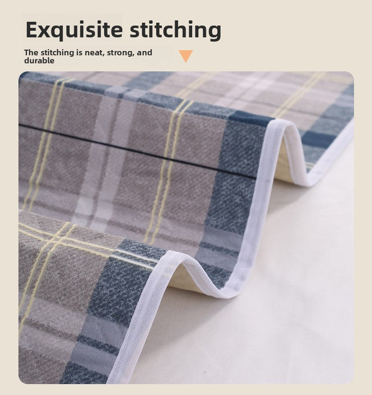 Plaid fabric with exquisite stitching on a light background
