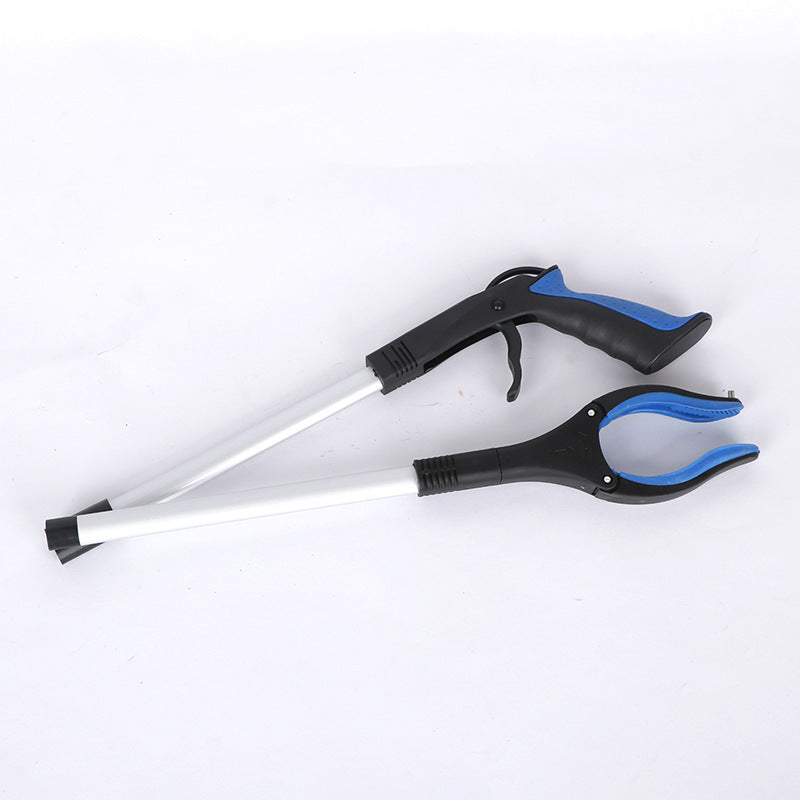 Two tools with black and blue handles on a white background