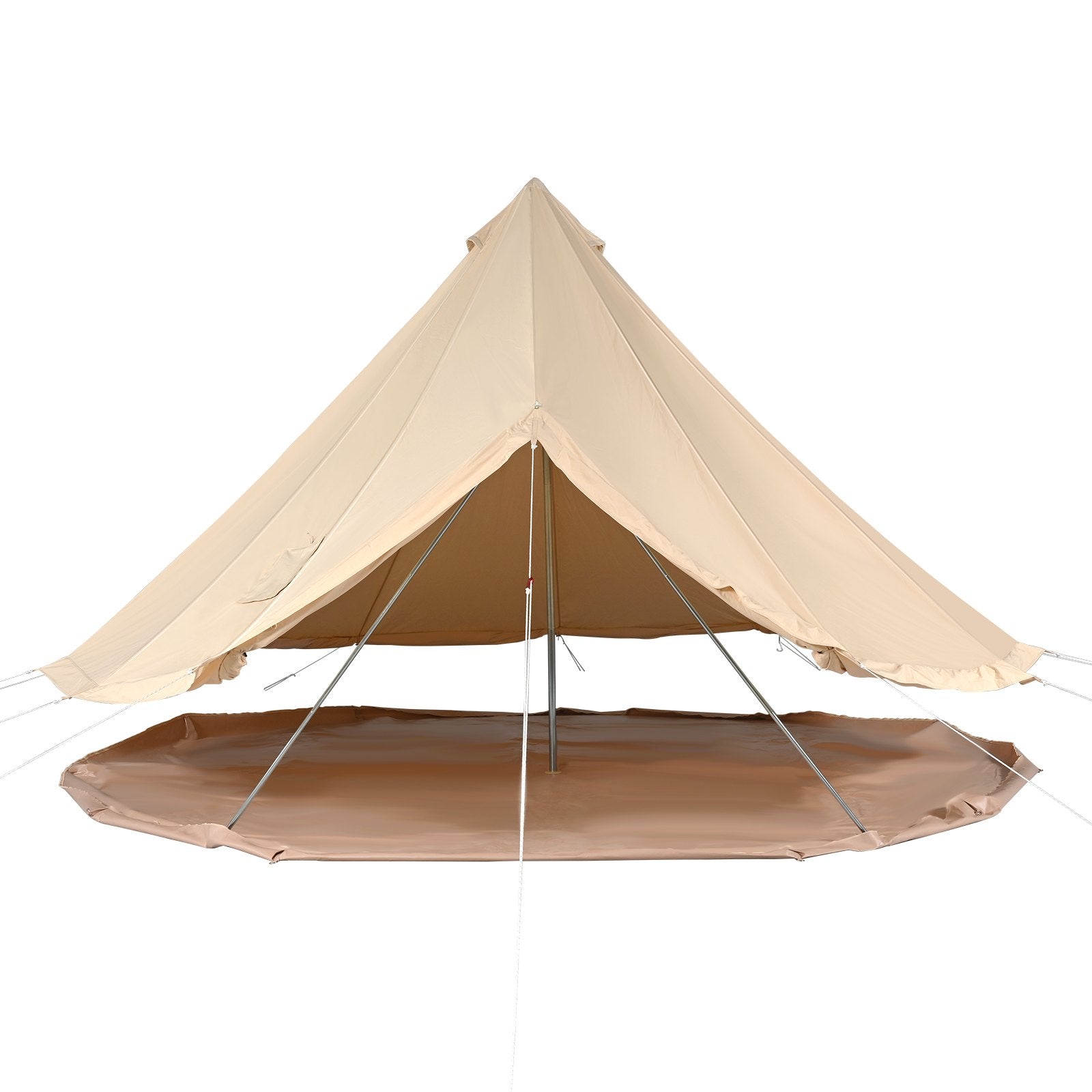 Beige tent with a white background