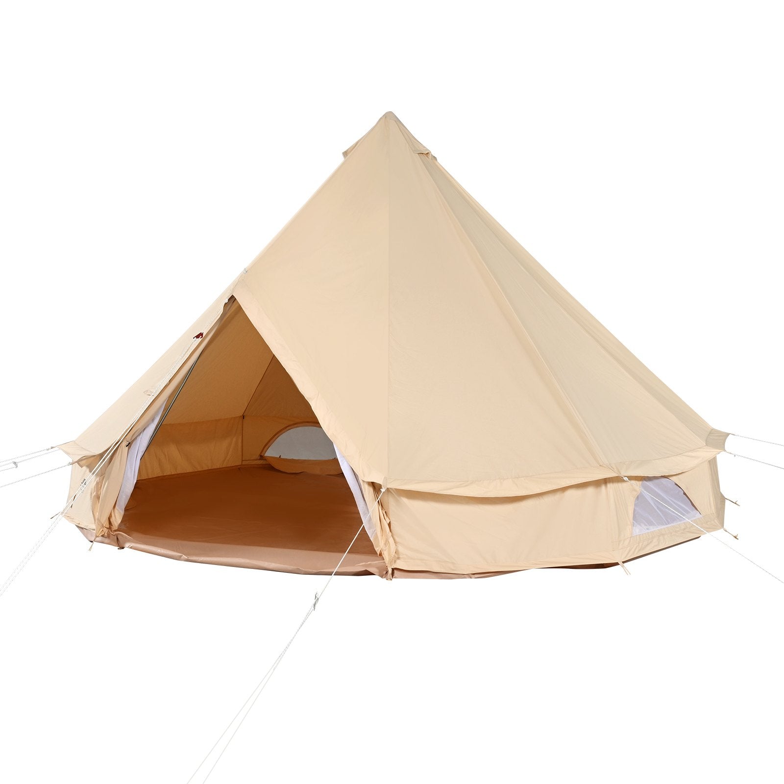 Beige tipi tent on a white background