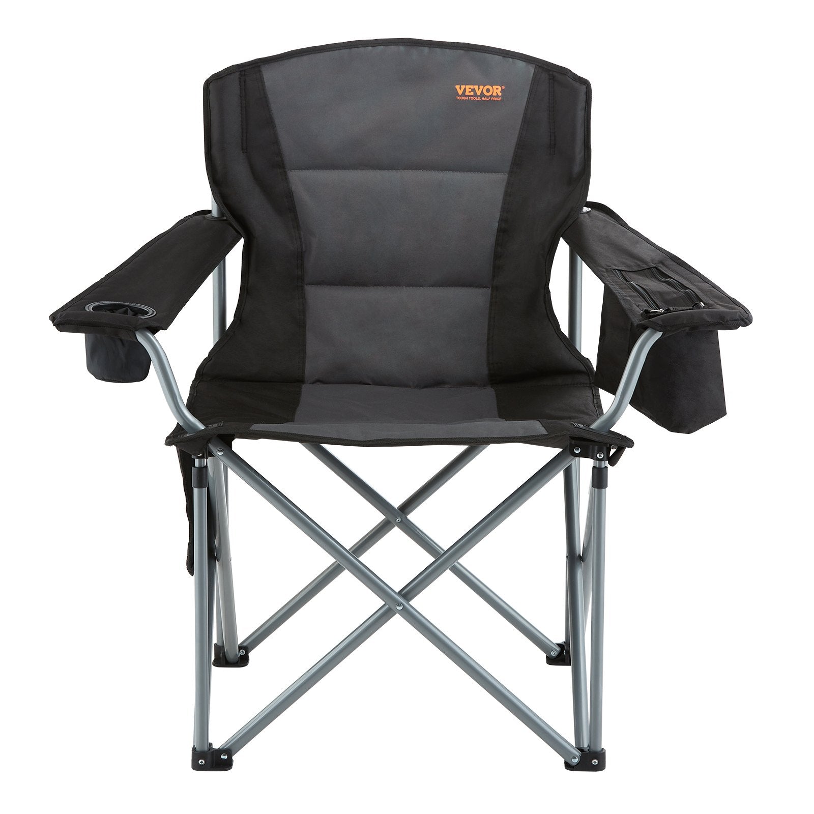 Black camping chair with Vevor branding on a white background
