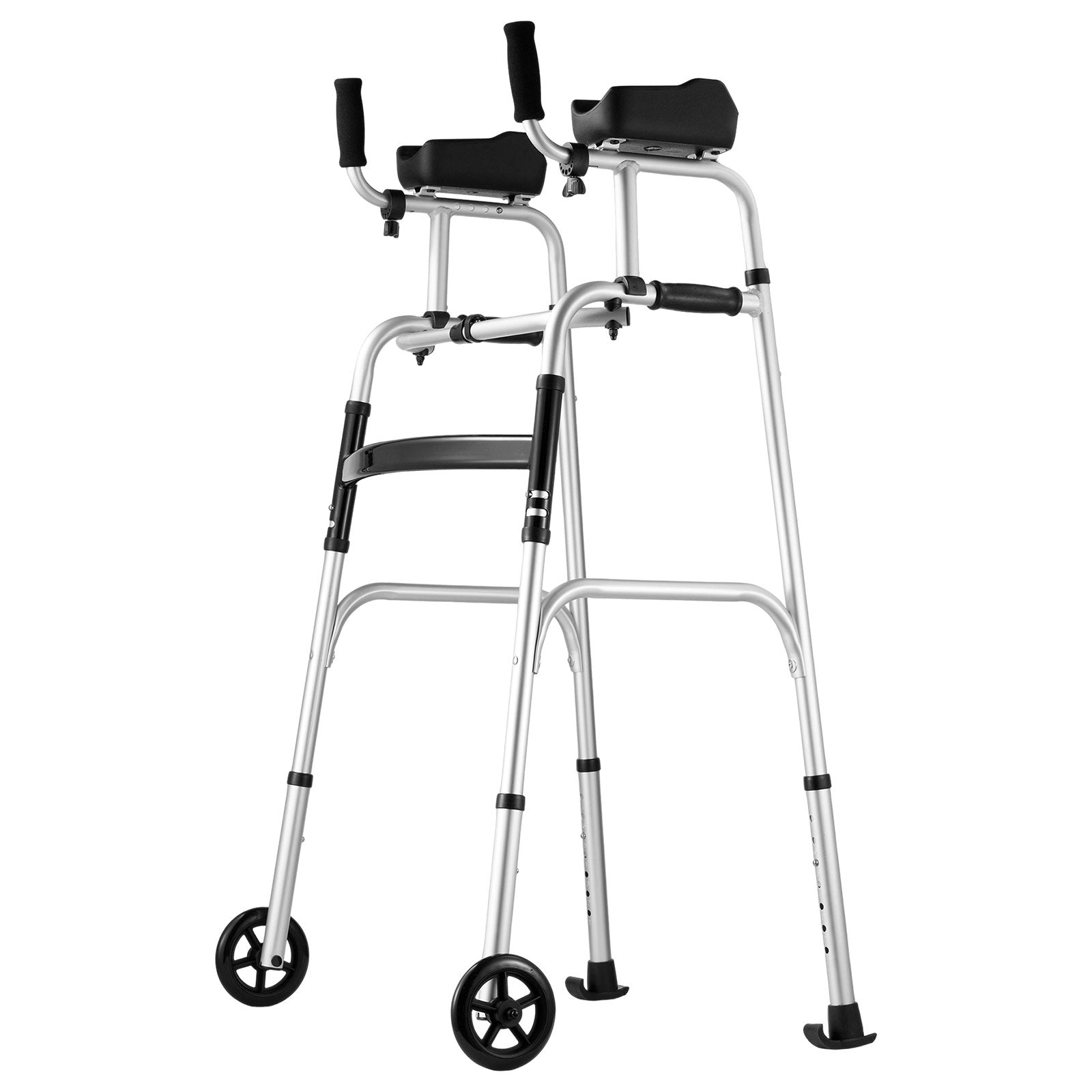 Two walkers with wheels on a white background